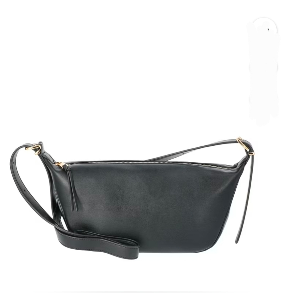 Time and Tru Women's Bean Sling Crossbody Handbag In Black NWT